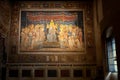 Fresco MaestÃÂ  Simone Martini, Sala del Mappamondo, Palazzo Pubblico, Siena, Tuscany, Italy